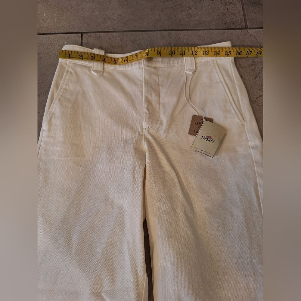 Faherty ivory color organic cotton pants‎ size 6 - Picture 6 of 9